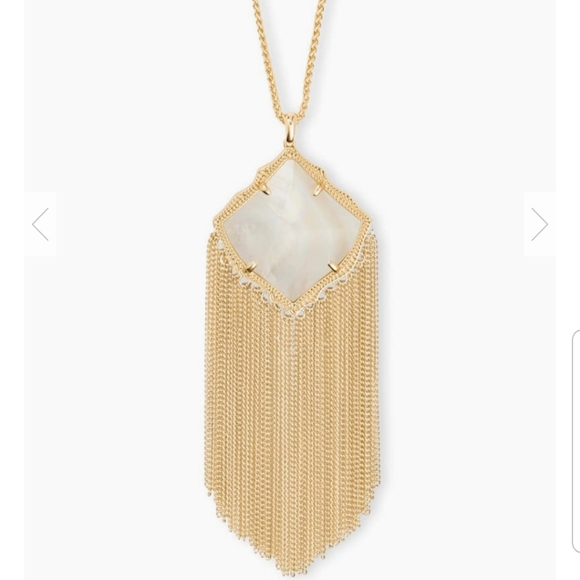 Kingston gold long pendant in white pearl NWT - Picture 4 of 7